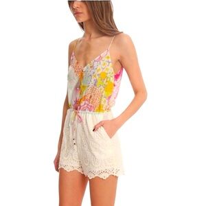 Zmmermann Colorful Floral Lace Romper size 1 NWT
